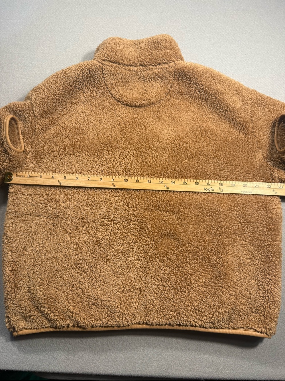 Small OFFLINE By Aerie Fluffy Sherpa Quarter Zip Sweatshirt Brown Beach Dune - Picture 11 of 12